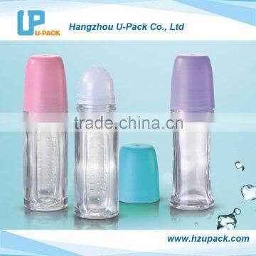 On sale cheap cosmetics glass bottle, cosmetic usage glass materials 50ml bottle, Roll-on