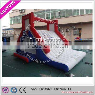 inflatable aqua slide, inflatable water slide on lake, fun adult water park slide