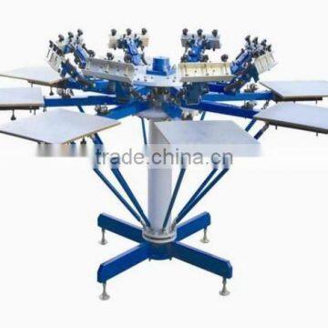 manual 8 color 8 station printing machine for clothing