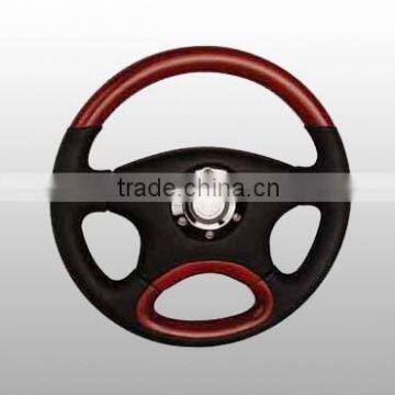 wooden steering wheel