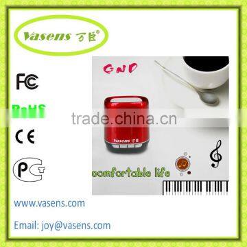 2016 Promotional with TF/USB/FM/earphone/Led light for computer/PSP/Mobile cylinder mini bluetooth speaker