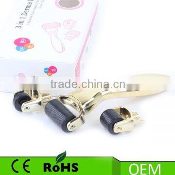 Derma Roller 3 In 1 Kit 3 Replaceable Heads In One Set Dermaroller