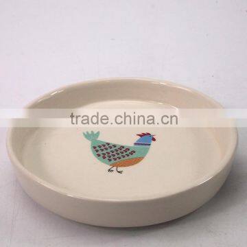 Hotel White Cheap Ceramic Plates Round Ceramic Dishes With Animal Pattern Painting Divided Dinner Plates For Restaurant Ceramic photo-3