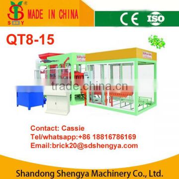 Shengya QT8-15 german technology full automatically baking-free concrete block machines china supplier