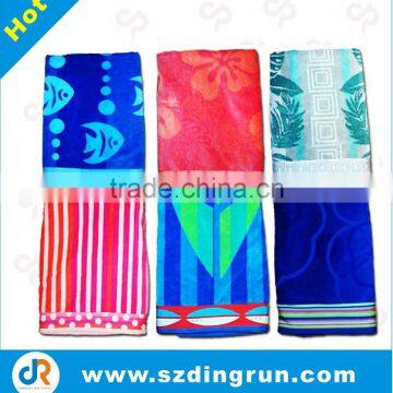 plain cotton beach towel velour reactive printing factory cheap wholesale