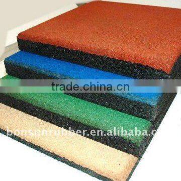 PE rubber tile ,recycled rubber floor tile