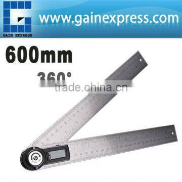 360 degree 600mm + Stable Locking Function/ Portable Stainless Steel 2-in-1 Digital Angle Finder Meter Protractor Ruler