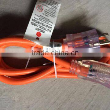 H80021 ETL 12 Gauge SJTW 3 Conductor Extension Cord With Lighted Ends