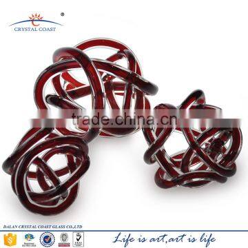 Medium Handcrafted Mid Century Modern Art Decor Cheap Glass Knot Paper Weight photo-2