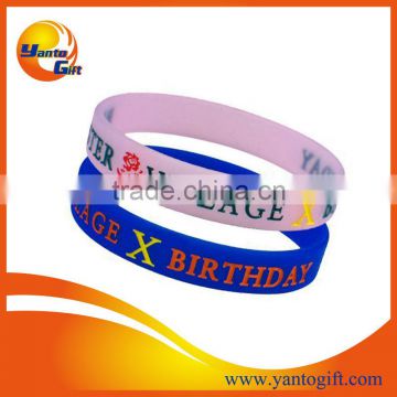 Custom logo embossed silicon wristband