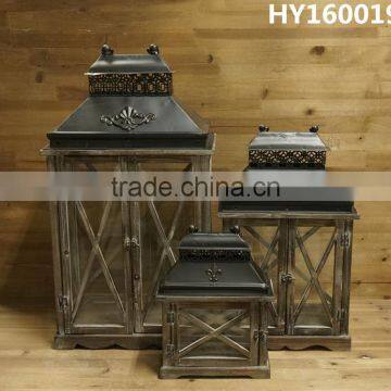 New Fashion Creative Wooden Candle Lantern Promotion Indoor Lanterns