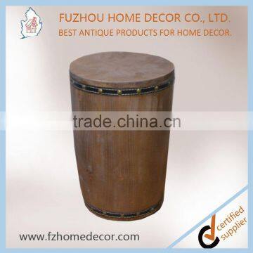 2017 Latest Antique Decorative Wooden Storage Organizer Cask With Barrel Shape photo-2