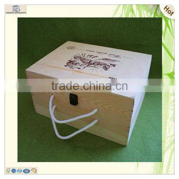 shandong 6 bottle decorative pine wooden wine boxes