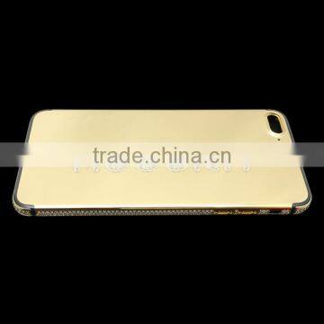 Luxury 24k Gold Plated Zircon Back Housing for IPhone 7 Plus Gold Diamond Back Cover photo-4