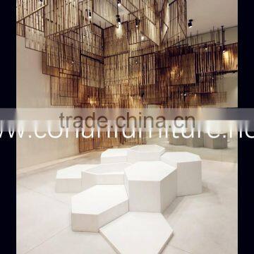 New design special acrylic solid surface public contemporary stool