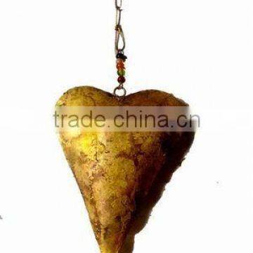 Heart shape wind bell hanging, metal hanging bell, wind metal bell, animal wind chime bell,