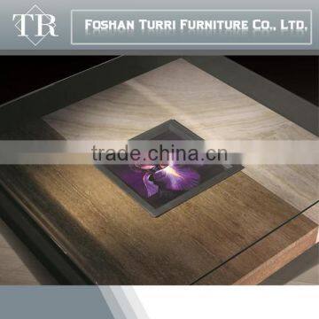 Modern Living Room Furniutre Glass Side Table With Wheels photo-5