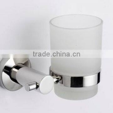 Wholesale Zinc Alloy Chrome Finishing Wall Hanger Single Tumbler Holder Glass Toothbrush Holder