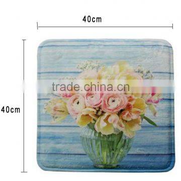 Flower Printed Coral Fleece Car Seat Chair Cushion