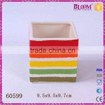 handmade square shape ceramic balcony flower pots