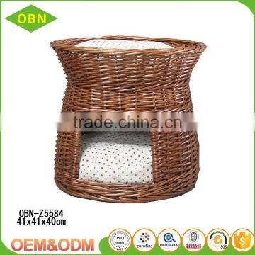 Wholesale China Custom Modem Design 100% Handmade Indoor Wicker Luxury Cat House With Pet Bed photo-4