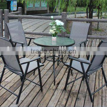 Glass and Metal Dining Table and Chair French Dining Set photo-2