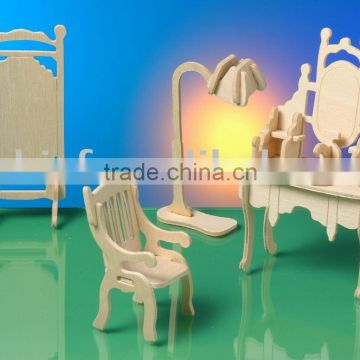 3D EVA Foam Furniture Puzzle / Wooden Like Foam Color