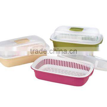 PP Plastic Kitchen Rectangle Dish Holder With Cover