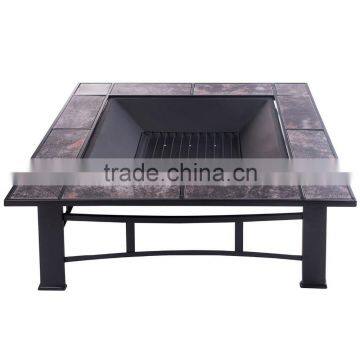 32.5 Inch Square Slate Tile Table Fire Pit photo-3