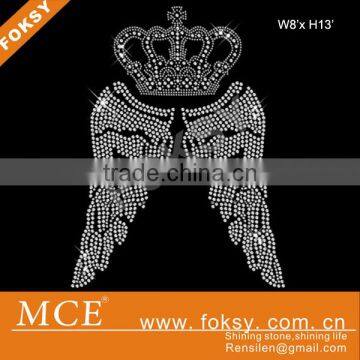 Angel wings hot fix rhinestone motif hot sale