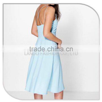 2016 New Arrival Beautiful Lady Designer Solid Color One-piece Short Dress Stitching Designs photo-4