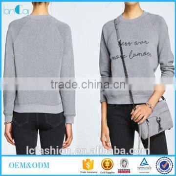 Sweatshirt woman 2017 crewneck long sleeve grey women tops for spring ,autumn