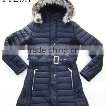 New quilted fur lining hoody lady warm jacket for winter