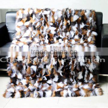 CX-D-83 Custom Made European Style Genuine Fox Fur Bedding Set Luxury photo-6