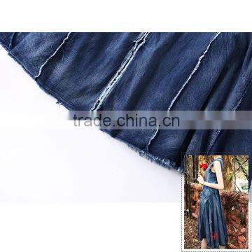 Maxnegio Midi Denim Sleeveless Design Jeans Dress photo-6