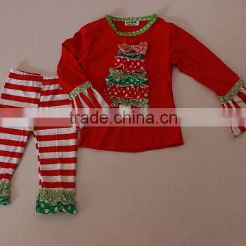 Wholesale Baby Sweet Christmas Tree Pattern Bounique Ruffle Kid's Outfit Set for Baby photo-6