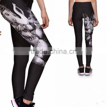 2017 Dry Fit Colorful Yoga Pants All Over Sublimation Printed Leggings for Women photo-3