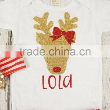 Toddler Girls First Christmas Gift Outfit Santa Baby Christmas Reindeer Sequnis Sets photo-2