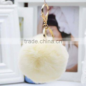 Myfur Christmas Decorations Rex Rabbit Fur Ball Car Keychain Pom Pom Pendant photo-5