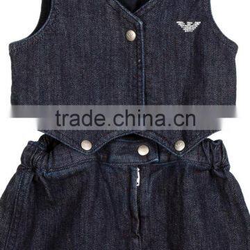 Wholesale Kids Girls Detachable Denim Dress Baby Clothes New Design Baby Girls Cusual Dress photo-3