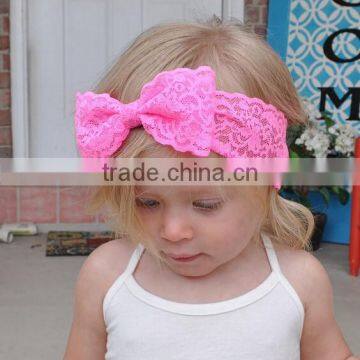 Hot Sale Girl Lace Bow Tie Headband, Girl Wide Lace Headband photo-6