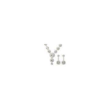 Crystal, Rhinestone wedding bridal necklaces and earrings jewelry sets for women
