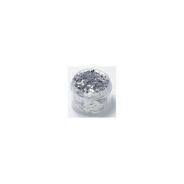 36U Thickness Silver Glitter Powder , Glitter Pigment For Nails