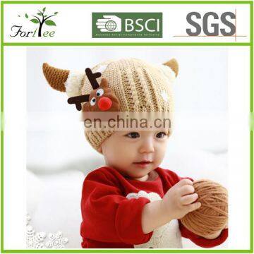 Fashional 100% Acrylic Knitted Baby Christmas Hat