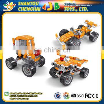 Factory offer 224PCS finely processed building mini truck car plastic blocks toy for kids