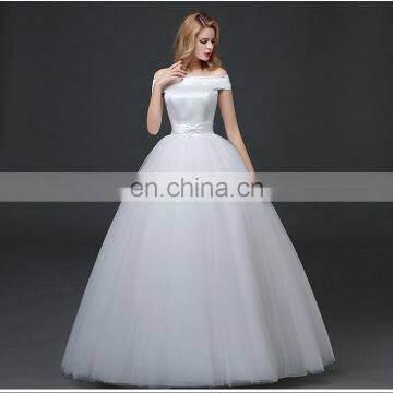 HS1630 2017 White Sheath Ruffle Long Puffy Prom Ball Gown Wedding Dresses Patterns photo-6