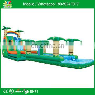 22ft Tropical 3 Lane Inflatable Water Slide Run N Slide Combo