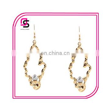 Fashion metal alloy earring with rhineston, fishhook earrings