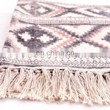 Indian 2017 Hand Block Print Rug Hand Woven Floor Mat Throw Large 3X5 Feet Runner Carpet photo-2