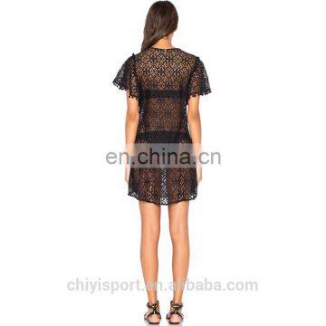 High Quality Beachwear Sexy Girls Transparent Lace Beach Dress photo-3